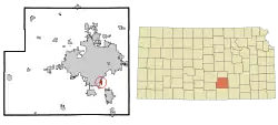 Location within Sedgwick County and Kansas