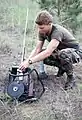 A GTR-18A Smokey Sam being set up during Exercise PATRIOT PEACH '86