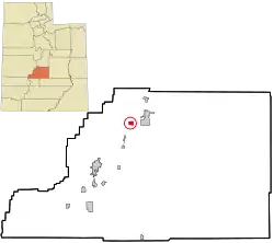 Location in Sevier County and the state of Utah.