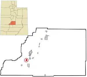 Location in Sevier County and the state of Utah.