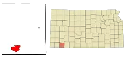 Location within Seward County and Kansas