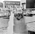 A Shaheed Minar outside the Fine Arts building, University of Dhaka, 1953