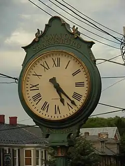 A street clock in downtown Sharpsburg, October 2007