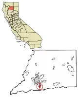 Location of Anderson in Shasta County, California