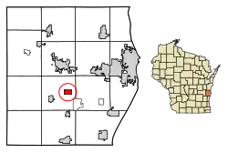 Location of Waldo in Sheboygan County, Wisconsin.