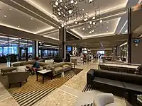 Hotel lobby after renovation in 2021