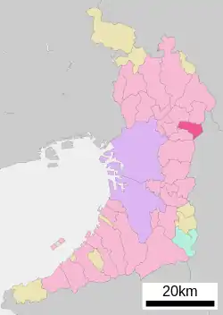 Location of Shijōnawate in Osaka Prefecture