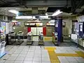 The ticket barriers leading to platform 1 in October 2011