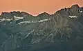 Palisade Crest (left), Mount Jepson (middle), Mount Sill (right).