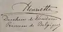 Princess Henriette's signature