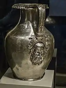 Silver Oinochoe with Silenus relief