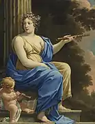 Euterpe, The Muse of music and lyric poetry by Simon Vouet