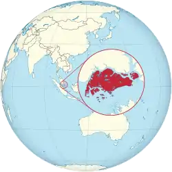 Location of Japanese-occupied Singapore