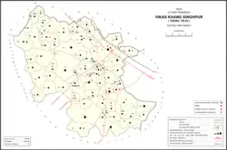 Map showing Mirzagarh (#062) in Singhpur CD block