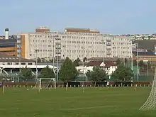 Singleton Hospital Viewed from across public and University playing fields