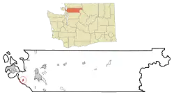 Location of La Conner, Washington