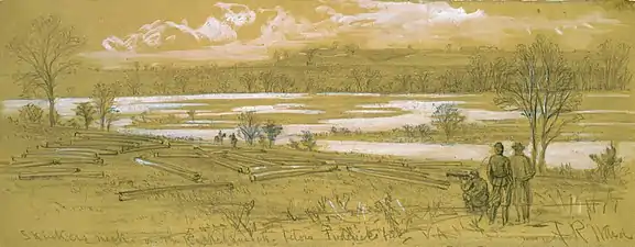 Skinkers Neck on the Rappanhannock River below Fredericksburg, VA (1862)