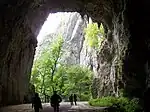 Very large entrance to a cave.