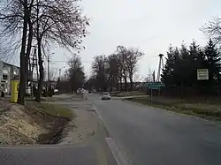 Main road passing through Skrobów-Kolonia, Poland