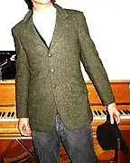 Slim-fit tweed popular in the late 2000s