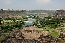 Looking west down the Snake River Canyon from the Perrine Bridge