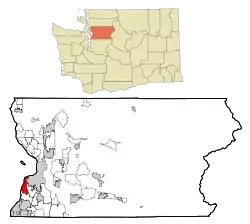 Location of Mukilteo, Washington