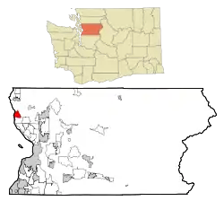 Location of Warm Beach, Washington