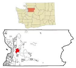 Location of West Lake Stevens, Washington