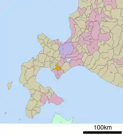 Location of Sōbetsu in Hokkaido (Iburi Subprefecture)