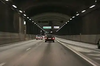 The Södra länken Rv-75 ring road in Stockholm