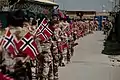 Soldiers celebrating the national holiday in Meymaneh, Afghanistan.