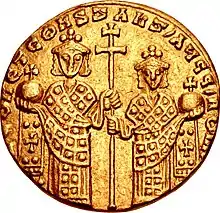 Gold solidus depicting Leo VI and Constantine VII, 908–913.