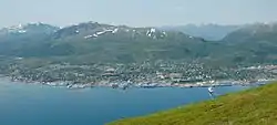 View of Sortland from Strandheia mountain