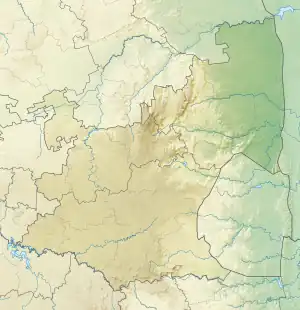 Map showing the location of Songimvelo Game Reserve