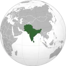 Location of South Asia.