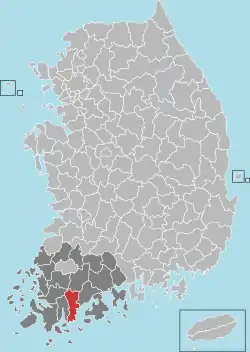 Location in South Korea