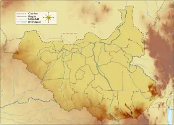 Map showing the location of Kidepo Game Reserve