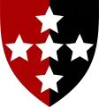 Southern Command Corps of Military Police (Vertical red/black halves with white stars)