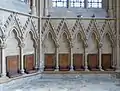 The stalls and canopies of the chapter house