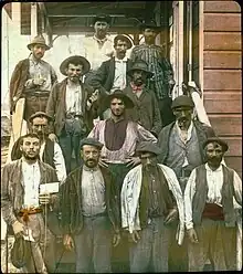 Spanish laborers working on the Panama Canal in early 1900s