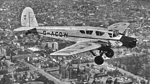 Photograph of a Spartan Cruiser in the air