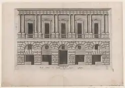 Palazzo Caprini in the engraving by Antoine Lafréry