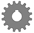 A sprocket with an internal parallel keyway