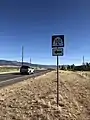 SR-100 right-angle turn near Flowell. The road turns from south to head east into Fillmore (May 2020)