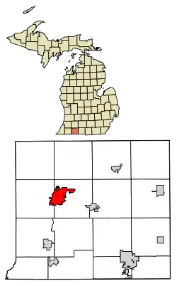 Location of Three Rivers, Michigan