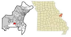 Location of Valley Park, Missouri