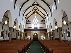 View down the nave to the gallery