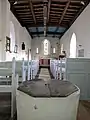 Interior of St Giles Church, Carburton (including baptismal font)