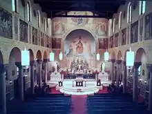 A rare American church built imitating the architecture of an Early Christian basilica, St. Mary's (German) Church in Pennsylvania, now demolished