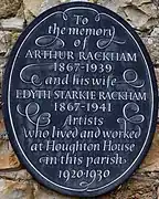 Plaque for Arthur and Edyth Rackham, Amberley